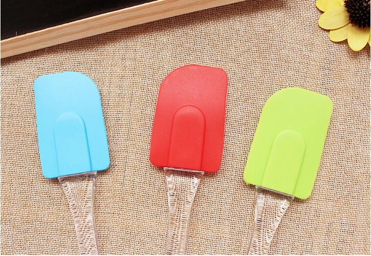 Силиконовый скребок для муки/сливочного шпателя с прозрачной ручкой 1 шт.