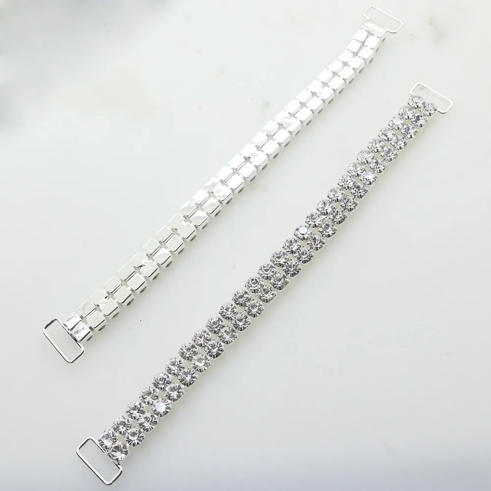 

2pcs/lot 165mm Crystal Rhinestone Chain Bikini Connectors Buckles Clothing Decoration Buckle for Women Beachwear Connector