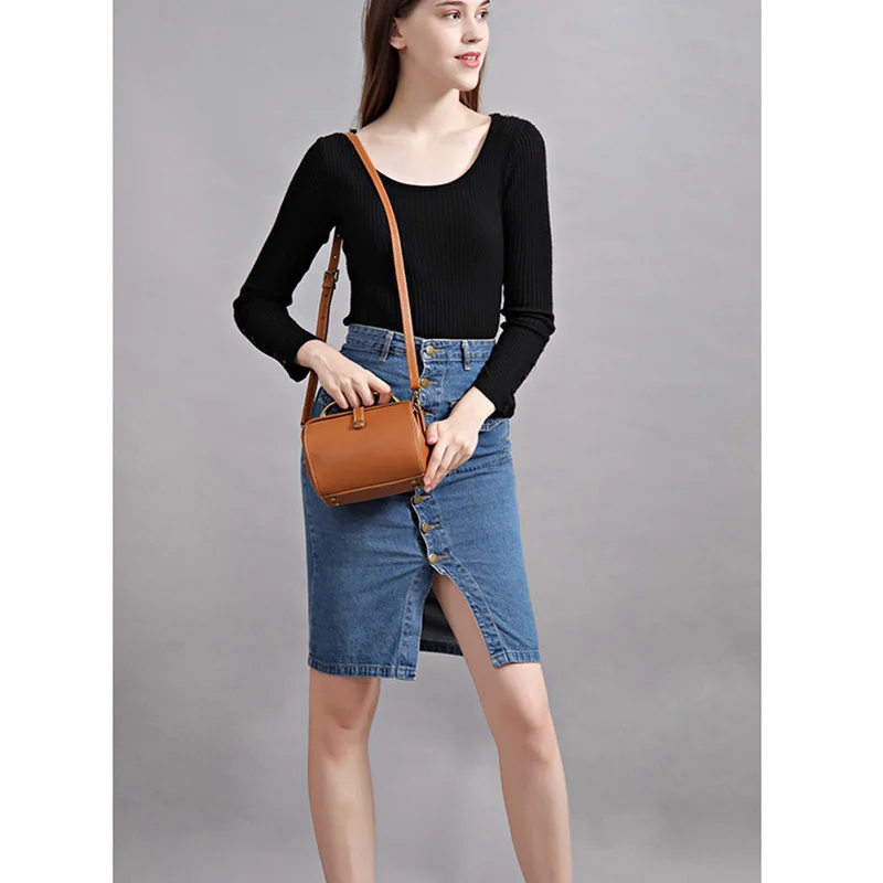 100% Genuine Leather Handbags Women Cow Womens Bags Retro Doctor Bag Soft Real Crossbody Ladies Shouder | Багаж и сумки