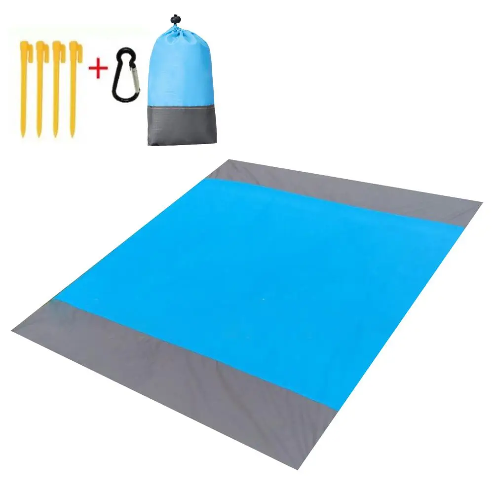 Double color Waterproof Quick Drying Outdoor Blanket Sand Beach Mat 210*200CM Portable Picnic Mat - Цвет: Double color