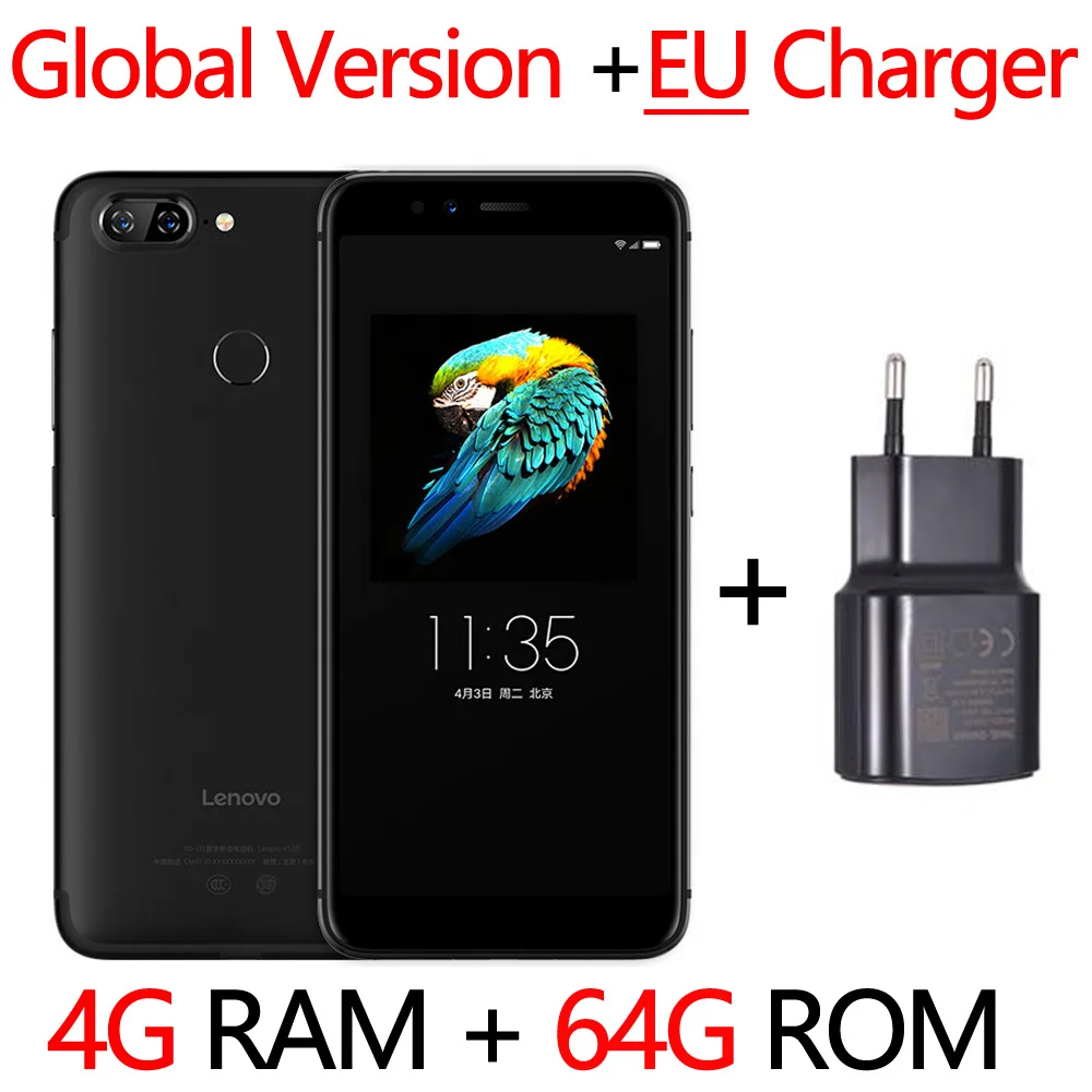 Global Version Black Мобильный телефон lenovo S5 K520 MetalBody ZUI 3,7 4G LTE 5," QHD 18:9 Восьмиядерный процессор Snapdragon 4G ram 64G rom двойная задняя камера - Цвет: Global Version Black