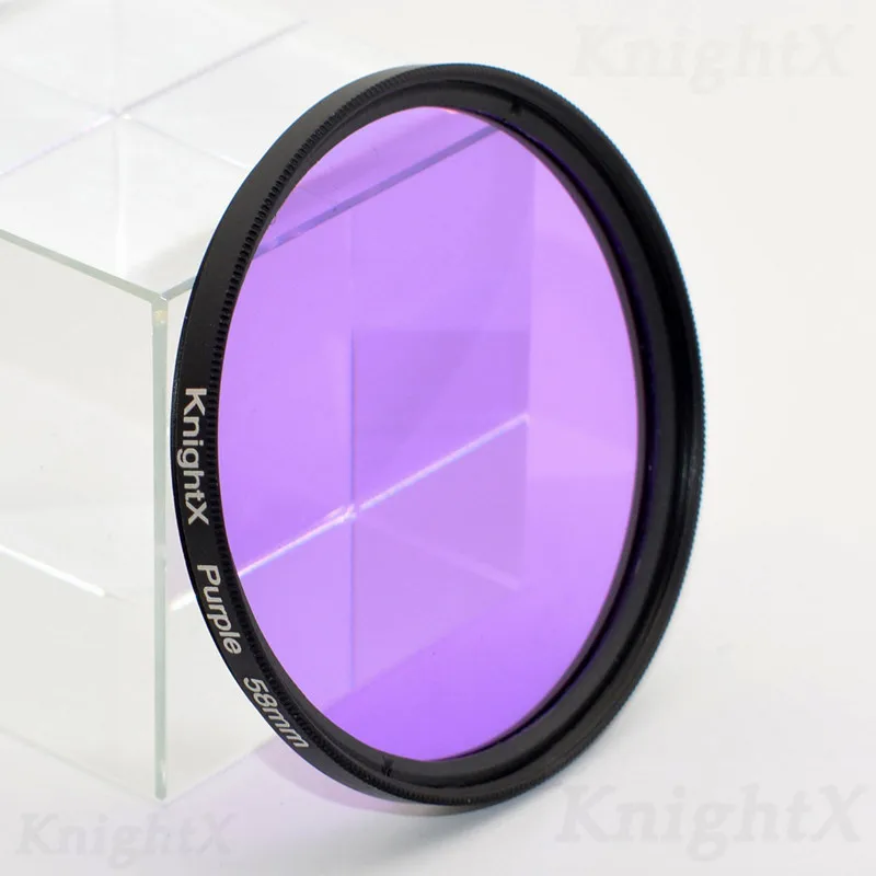 Purple KnightX 24 цветной фильтр UV ND Star для sony nikon canon sony a6000 круговой Градуированный фото eos Объектив 70d eos 49 52 55 58 67 77 - Цвет: Purple