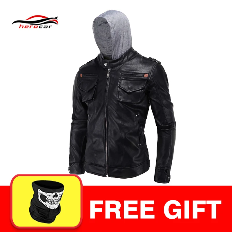 D026 Black Новая мотоциклетная куртка из искусственной кожи Мужская винтажная мотоциклетная куртка из искусственной кожи в стиле панк мотоциклетная кожаная куртка Байкерская одежда гоночный костюм - Цвет: D026 Black