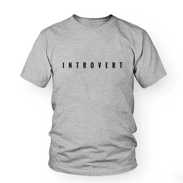 Женская футболка Introvert принт забавные буквы с коротким рукавом и круглым вырезом