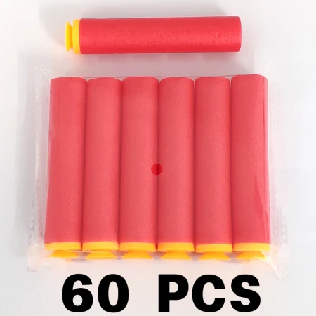 60 шт. 9,5*1,8 см мягкие пули для nerf Mega Пейнтбол полые мягкие пули из пенопласта оружие-красный HongC - Цвет: DZD-3-60pcs