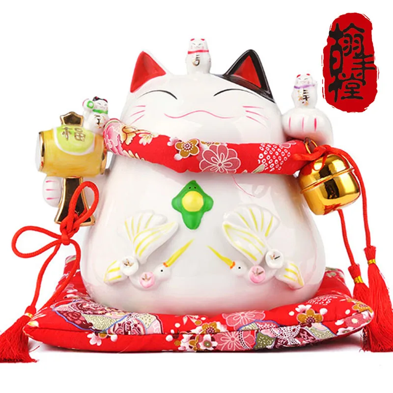 

Genuine 8 inch Jinyun million Baochui Lucky Cat savings pot wedding Home Furnishing ornaments gifts were opened