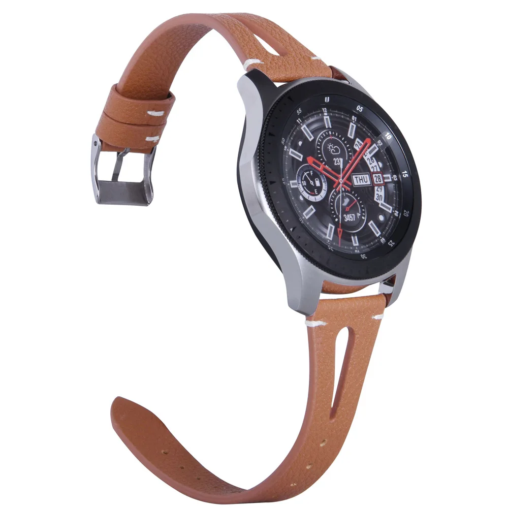Коричневый Кожаный ремешок для samsung Galaxy Watch 42 мм 46 мм, ремешок из натуральной кожи, сменный Браслет для Galaxy Watch Active Galaxy - Цвет ремешка: Коричневый