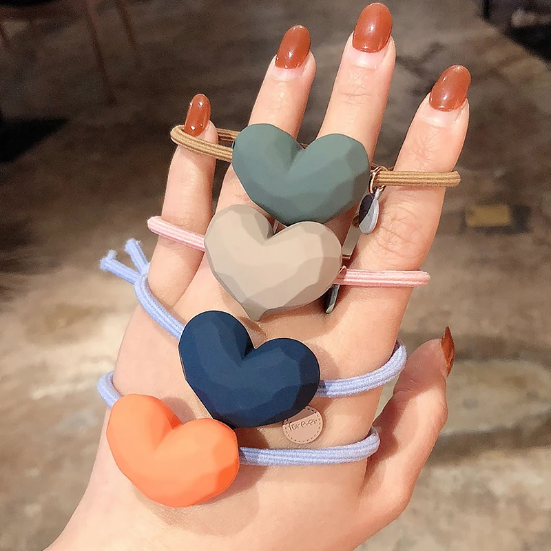 1 шт. милое и кольцо для волос в форме сердца темперамент Персиковое сердце скраб