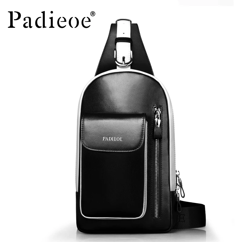 Мужская Наплечная Сумка Padieoe модная повседневная сумка-слинг из натуральной кожи