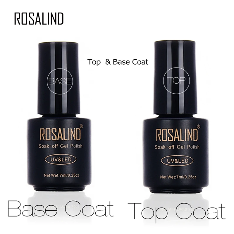 Основа и верхнее покрытие для ногтей ROSALIND 7 мл Гель лак многоцелевой прозрачный