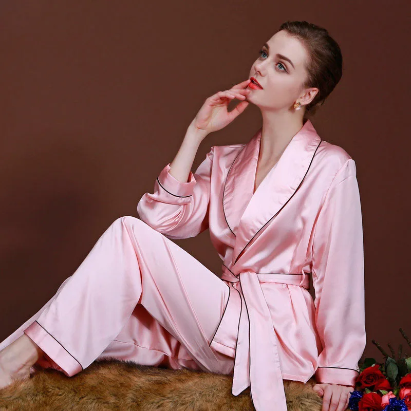 Женские шелковые атласные пижамы комплект Пижама Loungewear М L XL Плюс Размеры Ночное