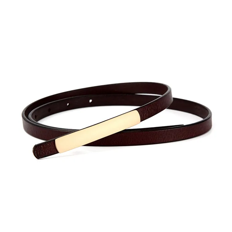 Женский тонкий ремень из натуральной кожи черный пояс для платья милый джинсов