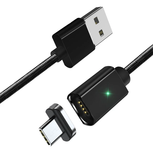 Black Sarika S02 1 м 2 м магнитное зарядное устройство usb type-C кабель для samsung Galaxy S9 S8 Plus Redmi Note 7 Быстрая зарядка Магнитный usb type-C - Цвет: Black