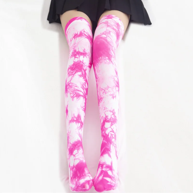 Бархатные женские колготки с галстуком для ночного клуба - Цвет: pink stocking