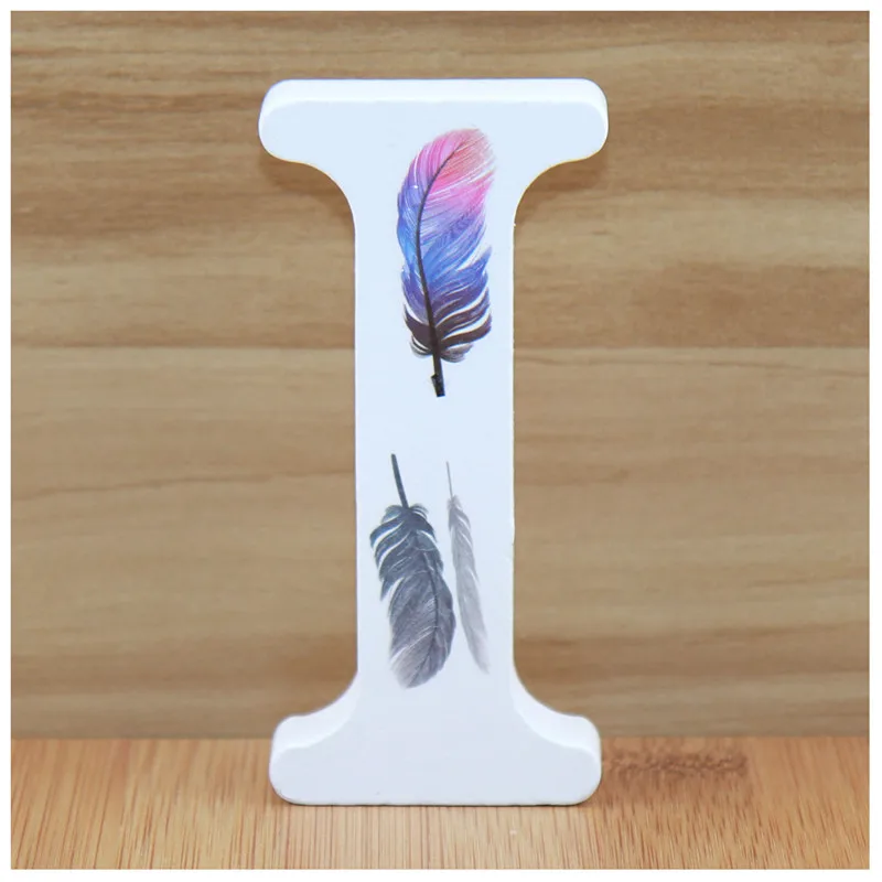 1 шт., 10 см, белые деревянные буквы, декоративные буквы алфавита, слова, имя, дизайн, искусство, ремесла, стоячие, форма пера, свадебный дом, сделай сам