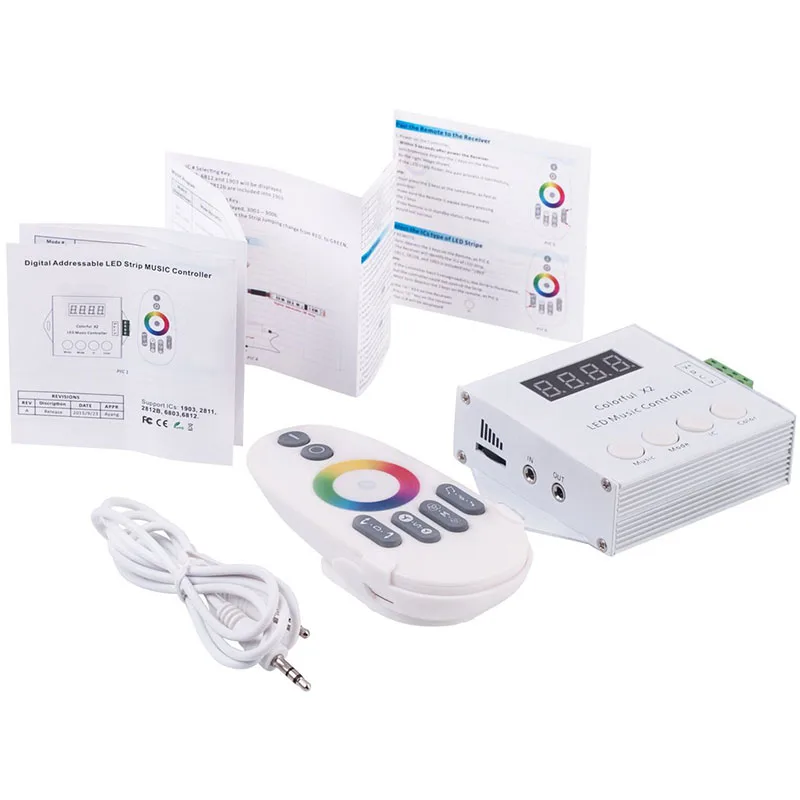 Rf светодиодный rgb музыкальный контроллер DC12 24V цветной 6 клавиш для SPI