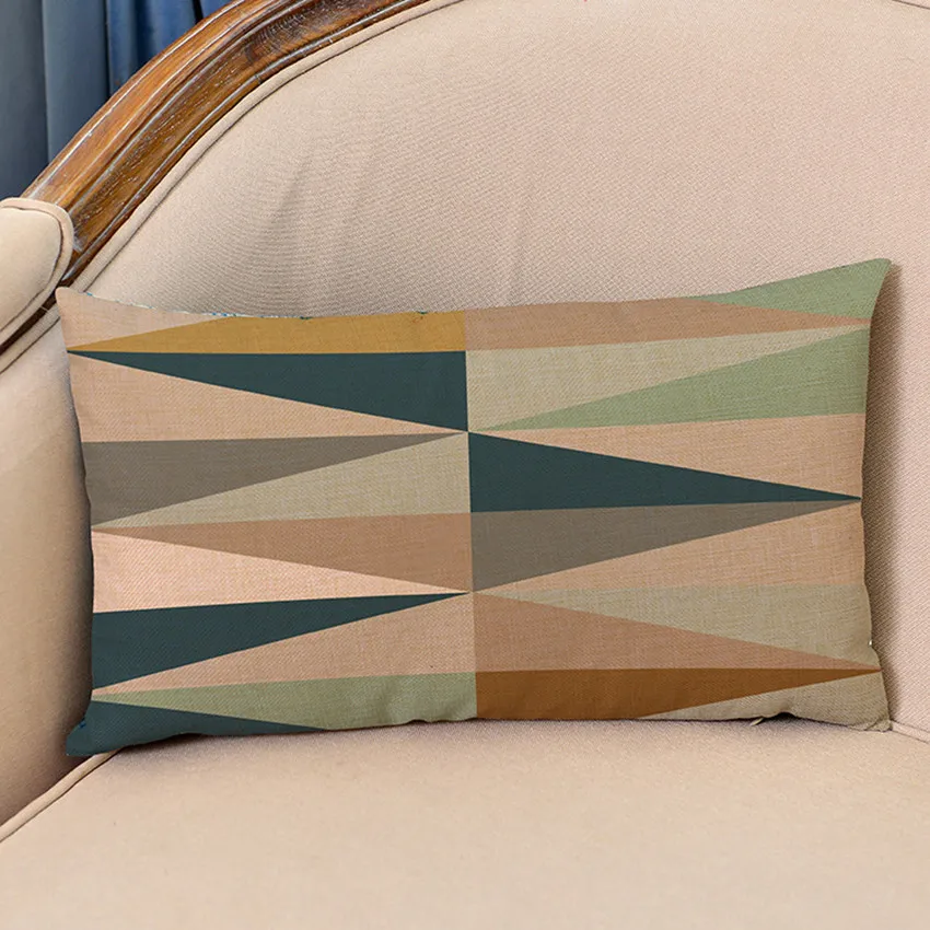 Подушки с геометрическим узором на талию подушка из хлопка и льна 30x50 см