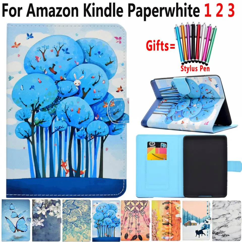 Чехол для Amazon Kindle Paperwhite 1 2 3 6 0 бумажный белый модный окрашенный кожаный умный