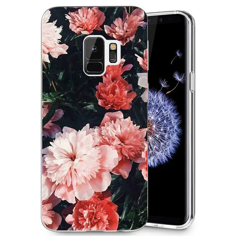 Чехол с узором для Samsung Galaxy S9 S8 Plus J5 J7 S7 edge Note 8 J720 A3 A5 2017 2016 Флора Мягкий Силиконовый