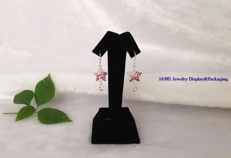 Черный бархатный ювелирный дисплей набор серебряных ювелирных изделий для