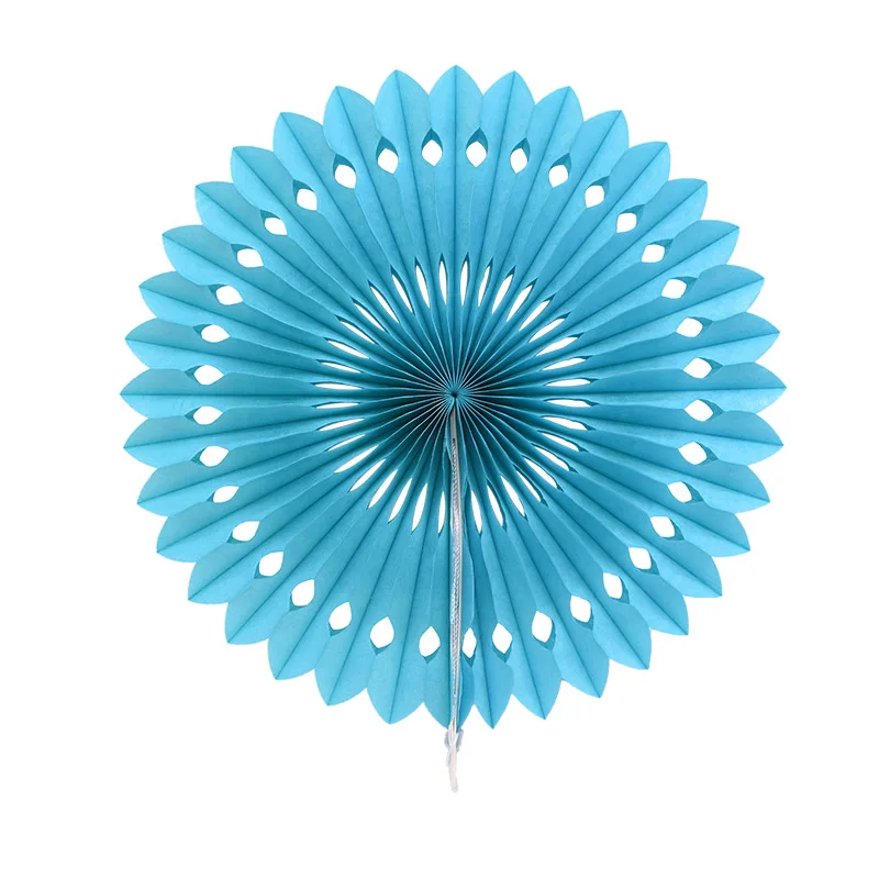 Teal 5 шт. 8 ''-12'' веера из папиросной бумаги для вечерние украшения DIY Висячие свадебные бумажные цветы для детского дня рождения - Цвет: Teal