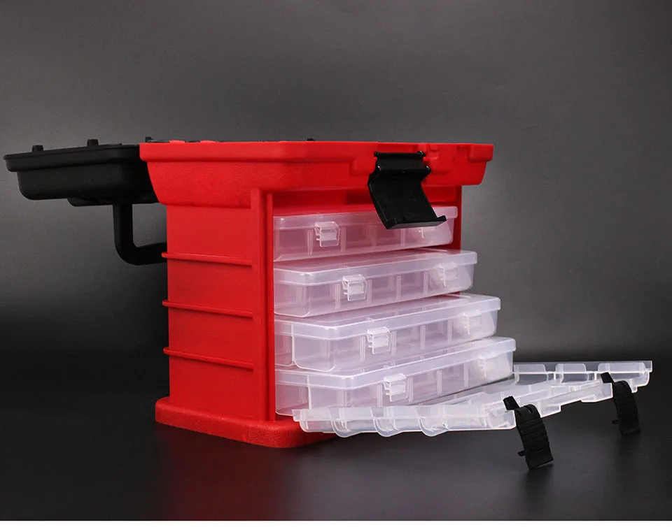 WALK FISH High Quality Portable Outdoor Plastic 5-layer Large Fishing Gear Storage Box Large Capacity Box Carp Fishing Tools