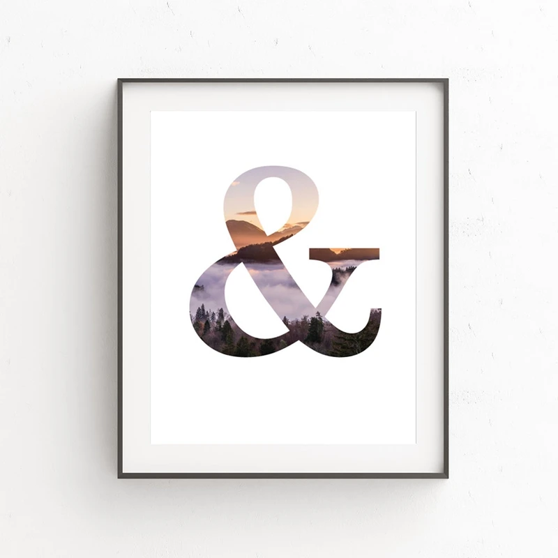 Ampersand буквенный символ холст художественный принт и постер пейзаж картина на