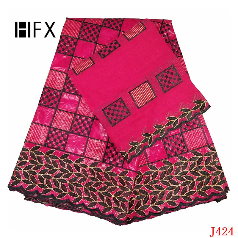 HFX Bazin Riche Getzner 7 ярдов женская розовая/Королевская Синяя Нигерия Африканская