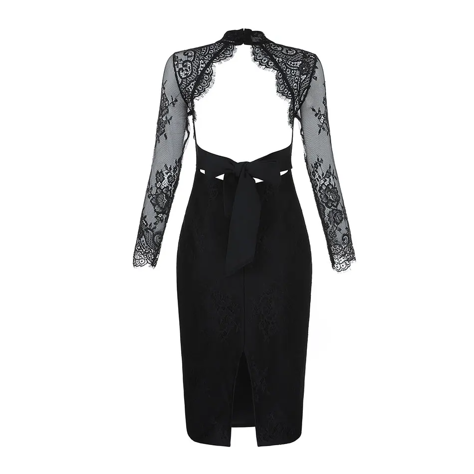 DressBird женское осенне-зимнее облегающее платье с длинным рукавом сексуальное