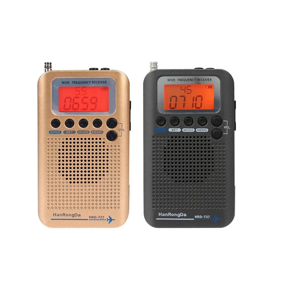 HRD 737 портативный Полнодиапазонный радиоприемник FM/AM/SW/CB/Air/VHF World Band с ЖК дисплеем