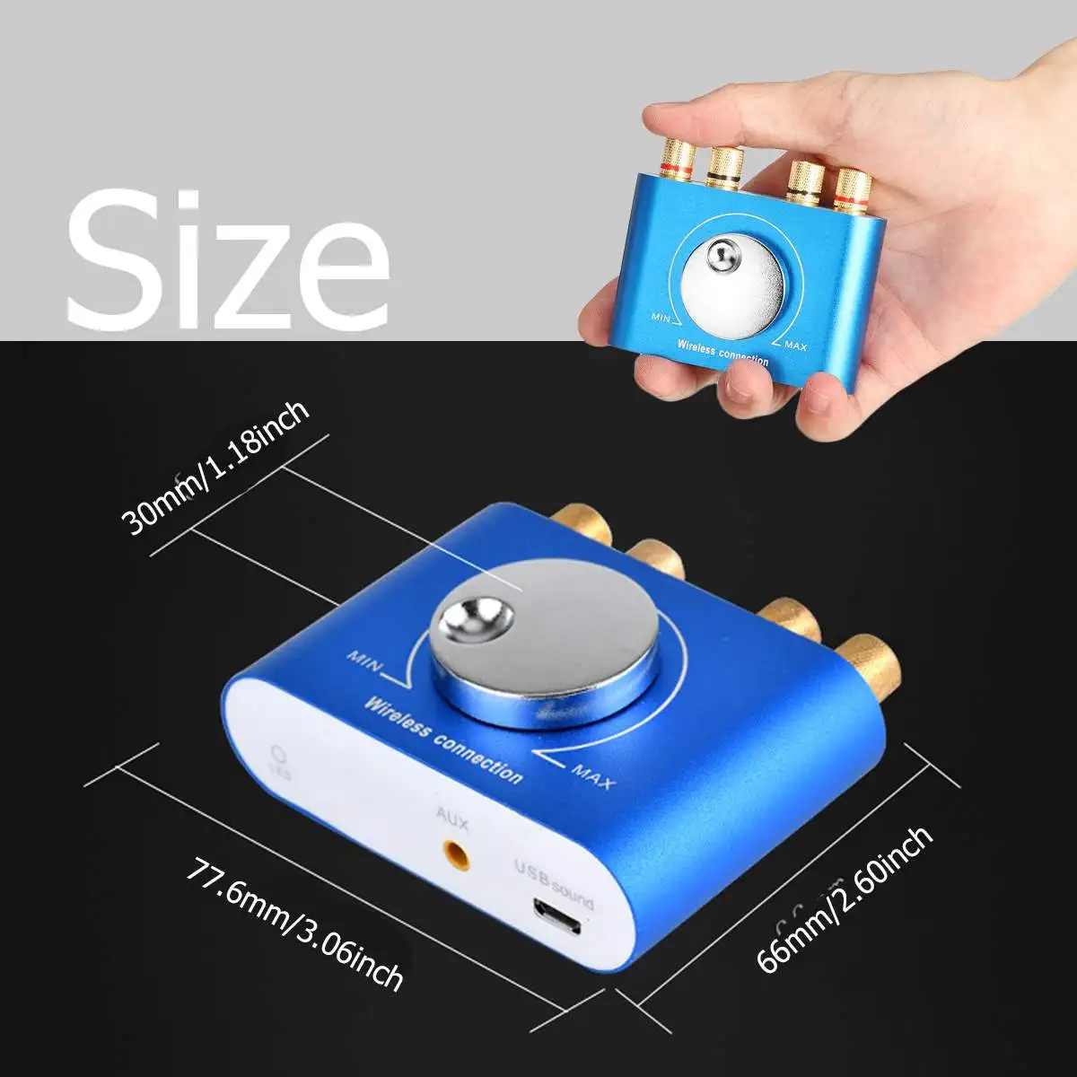 Nobsound 12 в 100 Вт HiFi мини усилитель мощности AUX для android USB цифровой амперметр bluetooth 4,2 аудио усилитель мощности
