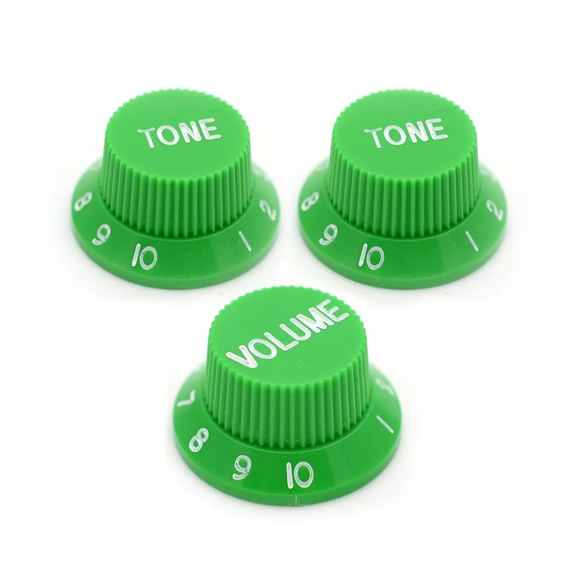 Green 1set 3 шт./партия регуляторы скорости гитары 1 Том 2 тон для Stratocaster Strat ST SQ аксессуары для электрогитары разные цвета - Цвет: Green 1set