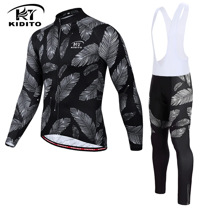 

KIDITOKT 2020 зима длинный рукав Велоспорт термальный Джерси набор горный велосипед одежда для велоспорта сохраняет тепло одежда для велоспорта ...