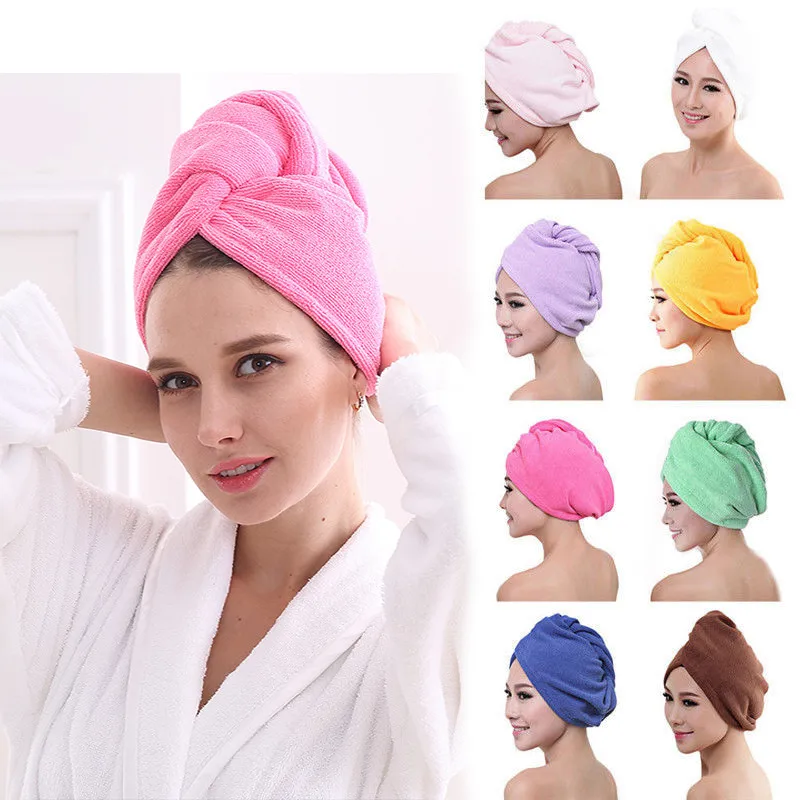 random color 1PC Супер абсорбирующее быстросохнущее полотенце для волос/полотенце из микрофибры/полотенце для волос для женщин/тюрбан для сушки вьющихся, длинных и густых волос - Цвет: random color 1PC
