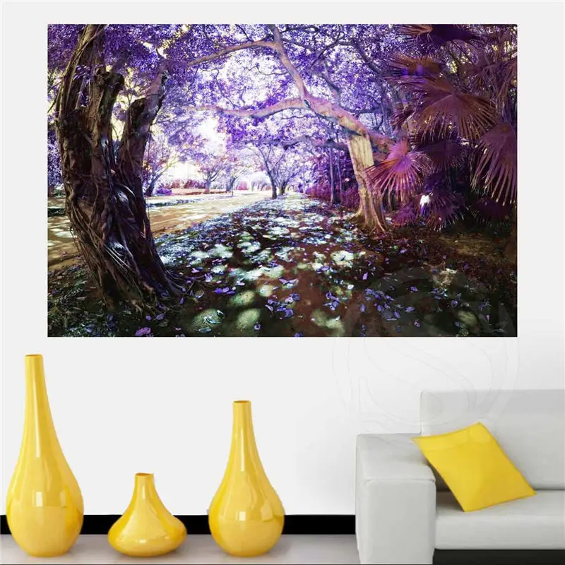 Фэнтези лес холст Шелковый постер для домашнего декора живопись искусство