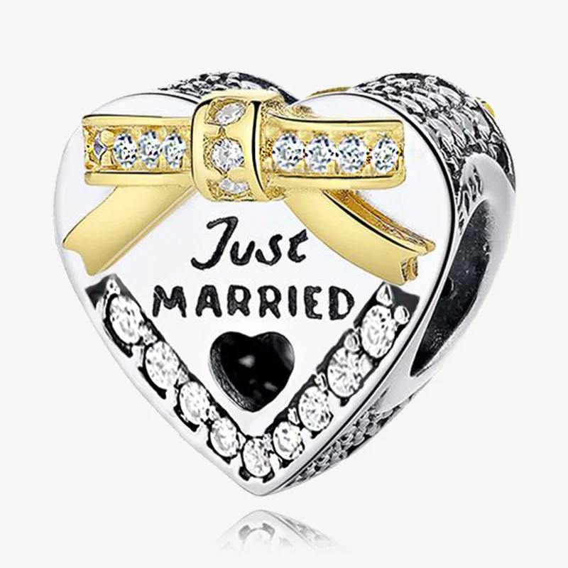 Strollgirl New Collection Romantic 925 Sterling Silver Love Heart Charm Beads Fit Original Pandora Bracelet Jewelry Accessories - Цвет: StrollGirlJF8939-M