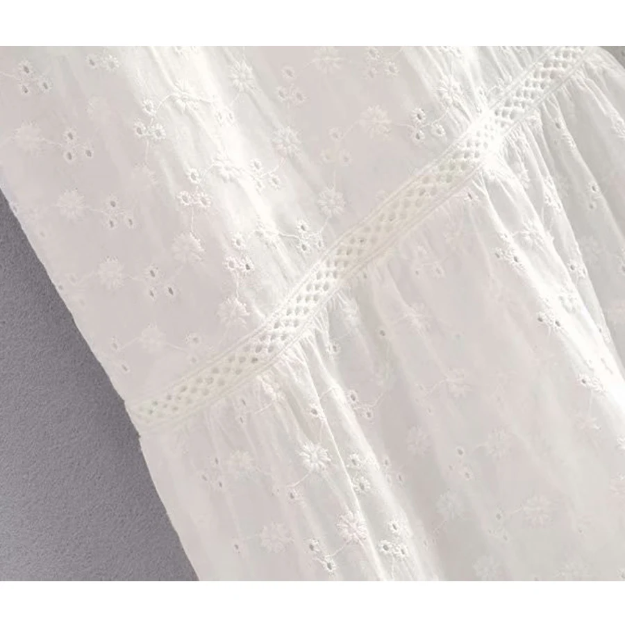 TEELYNN strappy lace dress white cotton floral Embroidery boho sexy sleeveless strap summer dresses long women | Женская одежда