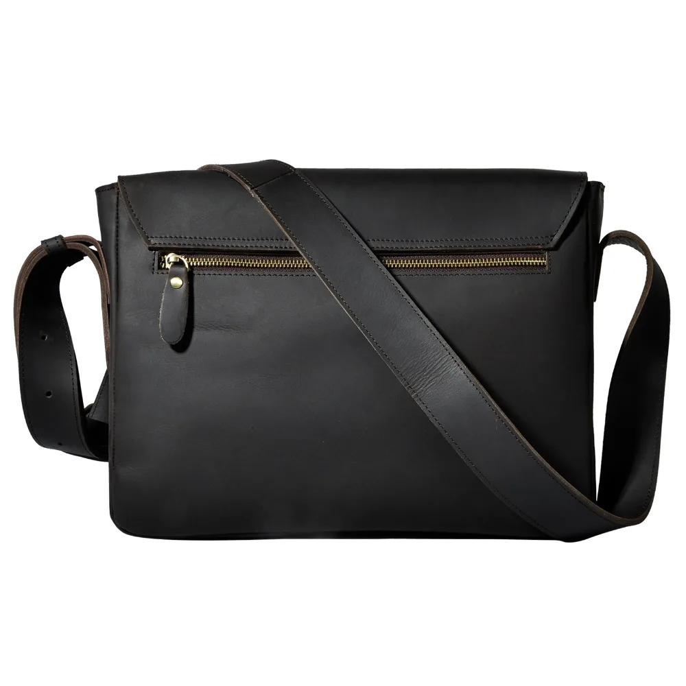 Crazy Horse Leather Male Design Casual College Shoulder Messenger Crossbody bag Fashion Laptop Satchel School Book 3164d |