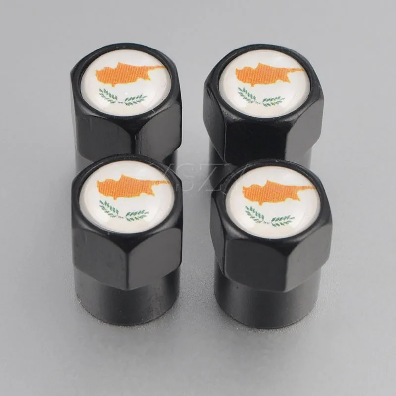 Cyprus Flag Car Tire Valve Caps Bicycle Motorcycle Wheel Tyre Air Dust Covers for Opel Audi Nissan BMW 4Pcs | Автомобили и