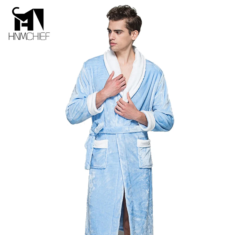 халат мужской 2017 пижама Темно-Коралловый Пеньюар Homme Мужская Твердые Длинным