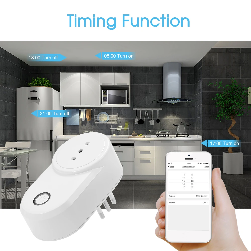 Умная розетка с голосовым управлением совместима Amazon Echo Google Home IFTTT Tmall Elf App