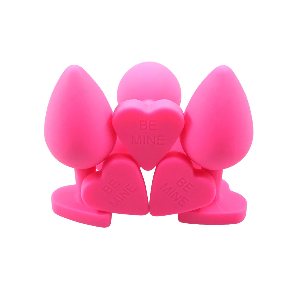 Dia 35mm medium size heart shape pink silicone anal beads butt plug Prostate Massager dildo erotic sex toys for men women | Красота и