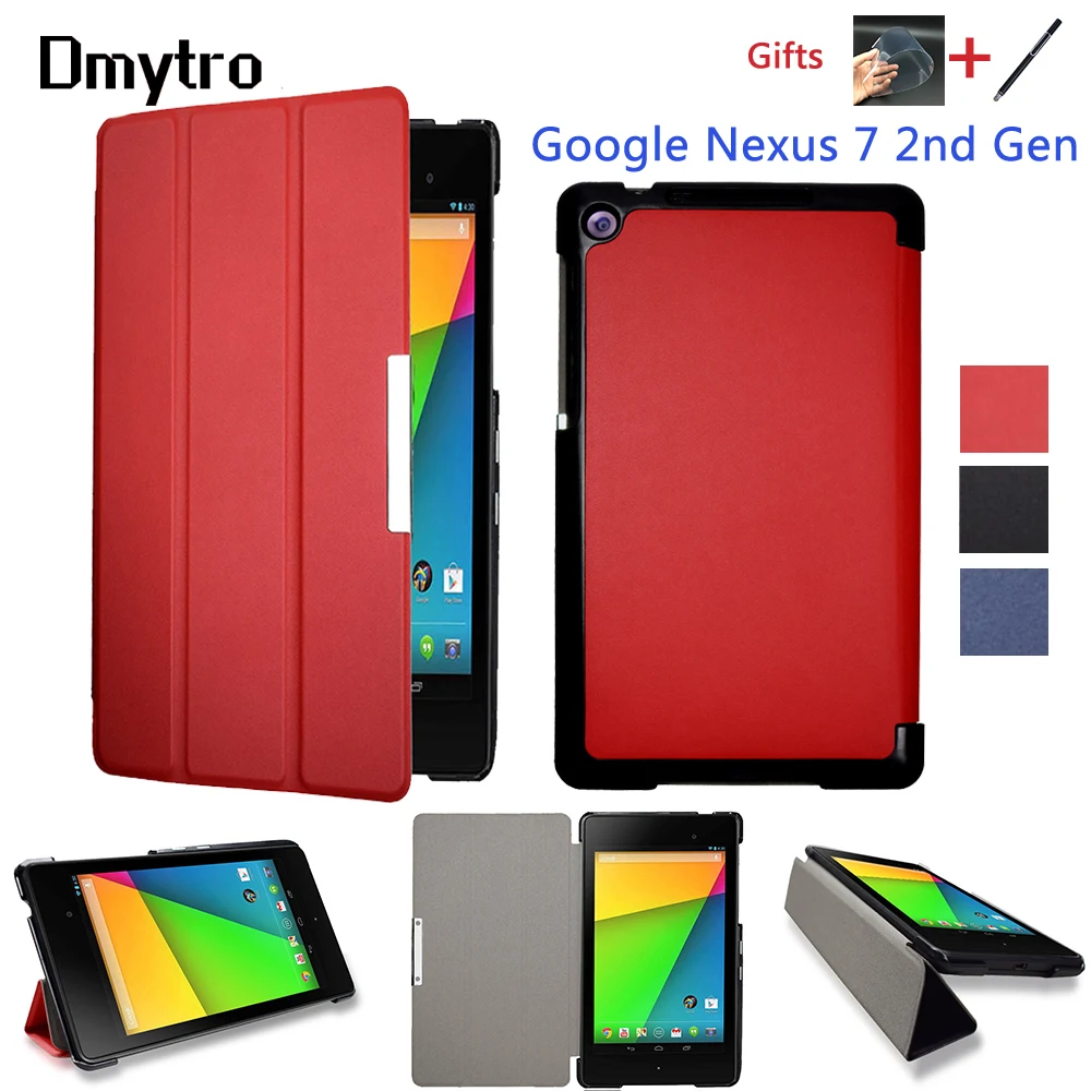 Складной чехол книжка из искусственной кожи для Google Nexus 7 FHD 2nd (2nd Gen.2013) планшета с