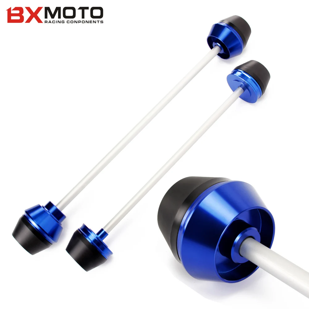 

New Motorcycle accessories CNC Aluminum motorbike Blue Front & Rear Axle Fork Slider Falling Protection For Yamaha MT-09 14-2015