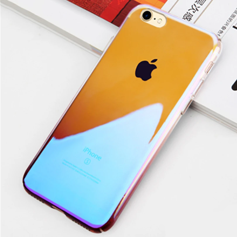 Чехол для телефона SMILYOU iPhone 8 7 6 s ультра тонкий градиентный цветной Жесткий Plus