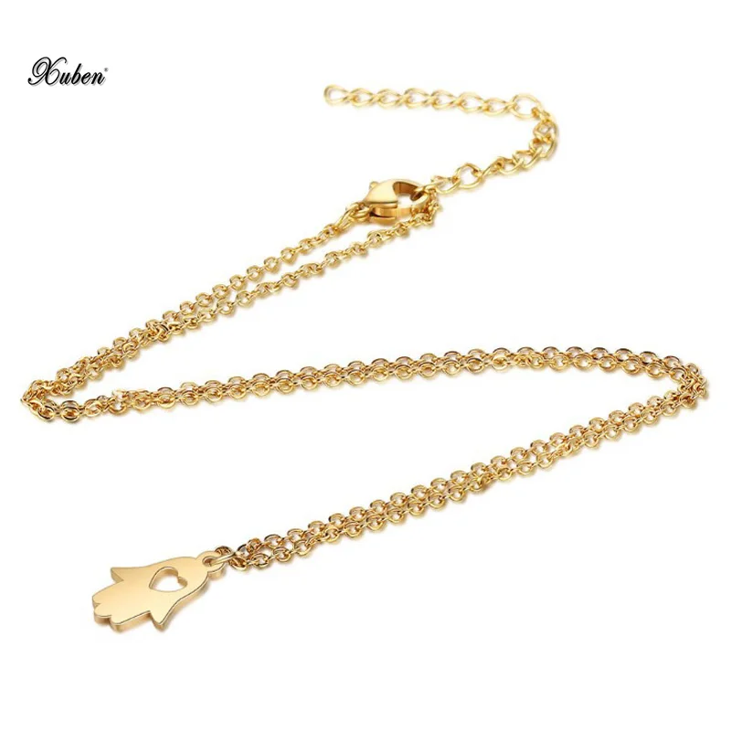 Stainless Steel Necklace For Women Lover's Gold And Silver Color Palm Heart Pendant Engagement Jewelry | Украшения и