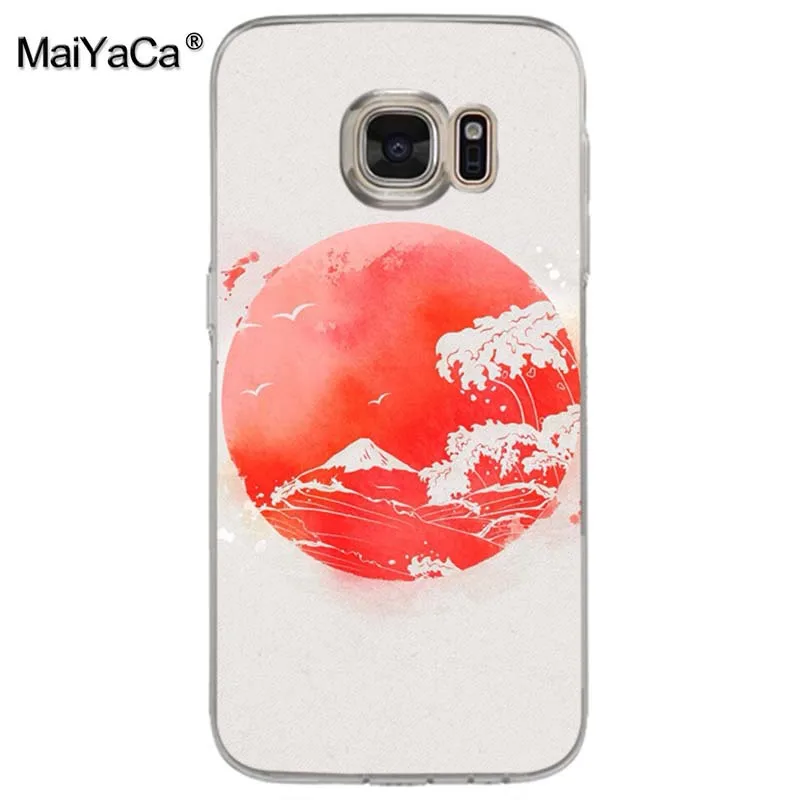 Чехол для телефона MaiYaCa Wave Art Japanese Green Illust с красочным принтом из ТПУ samsung galaxy s8 s7 edge