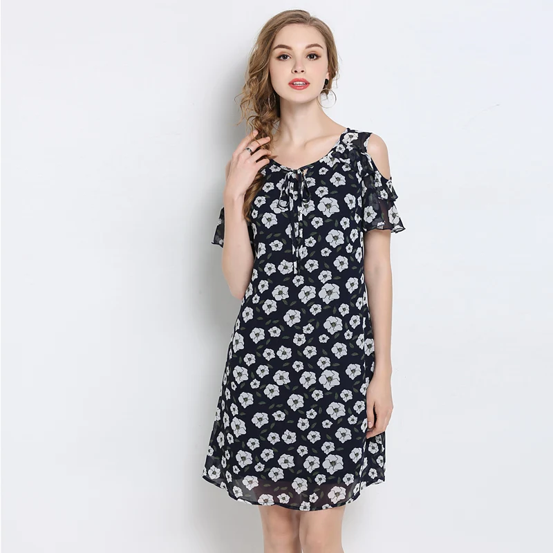 Women Vintage Summer Dress 2018 Short Sleeve Floral Print Casual with Belt Beach party work vintage | Женская одежда