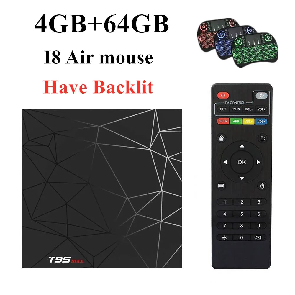 64GB I8 Have Light T95 MAX Android 9,0 4 Гб ram 64 Гб rom Smart 6K tv BOX Allwinner H6 четырехъядерный H.265 HD 2,4G Wifi ТВ приставка T95MAX приставка - Цвет: 64GB I8 Have Light