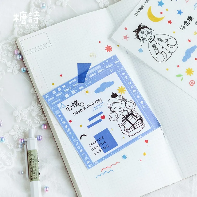 3 листа Луна девушка Единорог бумага украшение стикер Детский Набор для